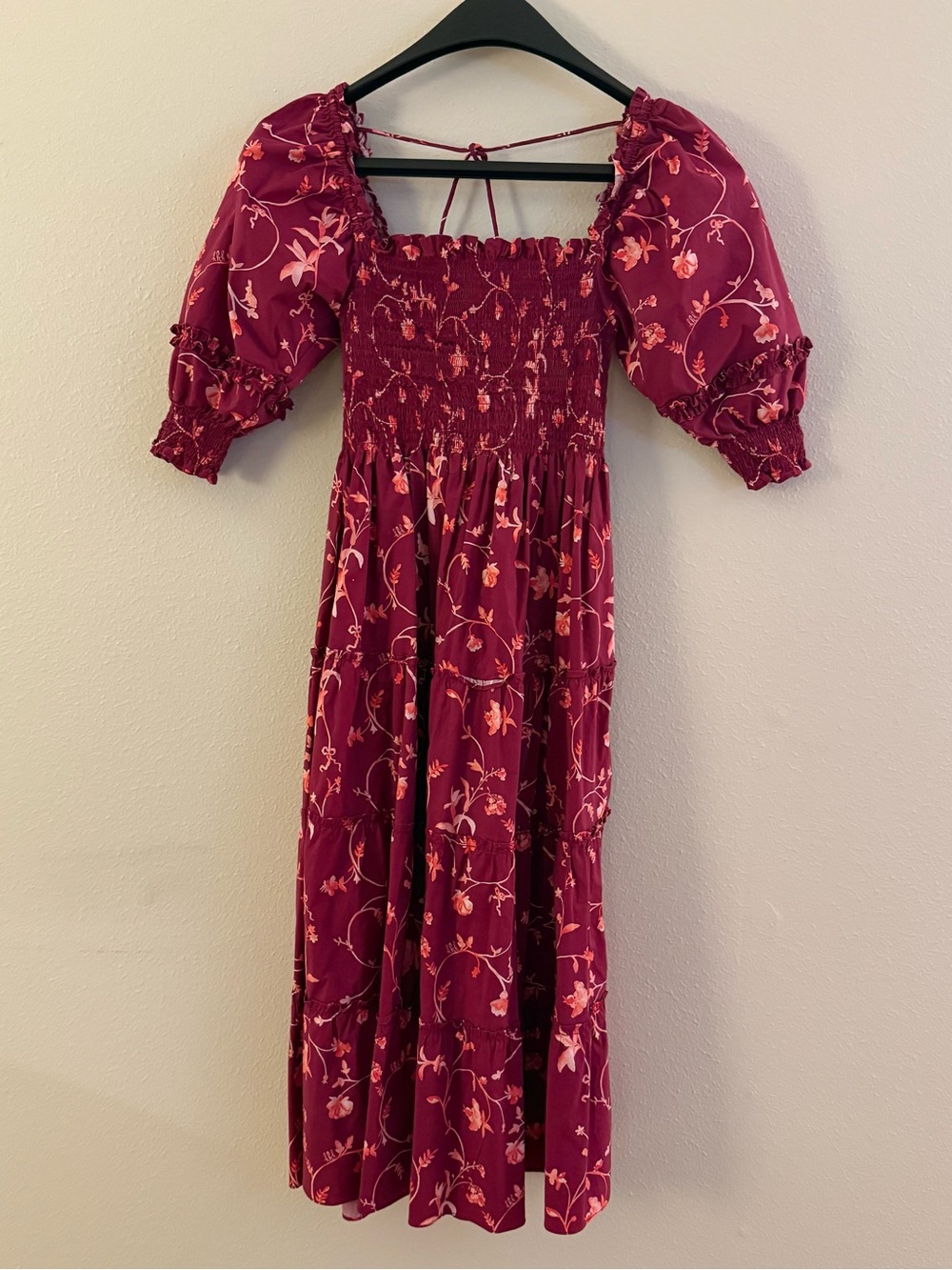 Hill House Maroon Floral Nap Dress